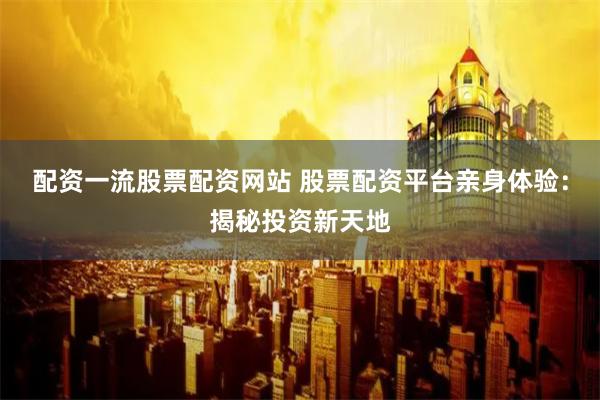 配资一流股票配资网站 股票配资平台亲身体验：揭秘投资新天地